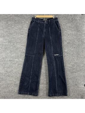 Nude Project Jeans XS Wide Leg Dark Wash Embroidered Denim Blue Streetwear